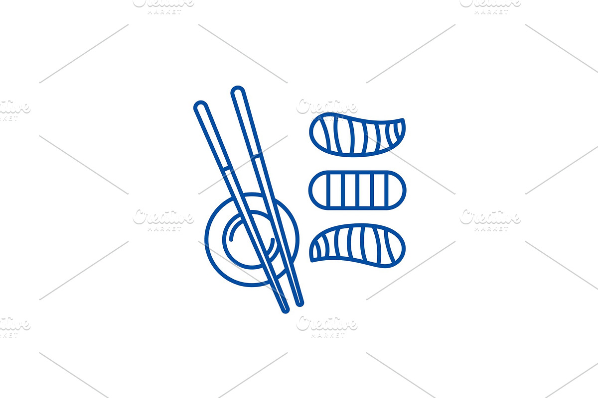 Sushi line icon concept. Sushi flat in Illustrations - product preview 8