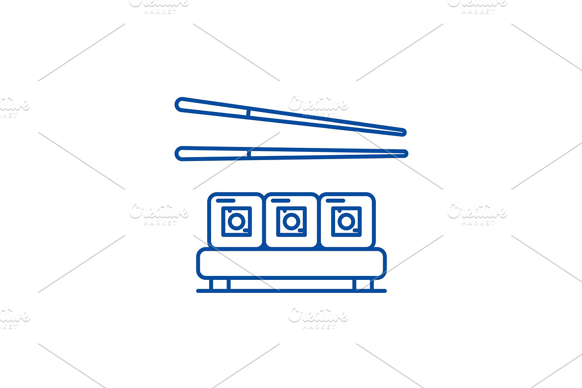 Sushi restaurant line icon concept in Illustrations - product preview 8
