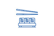 Sushi restaurant line icon concept