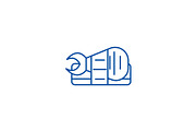 Sushi roll sign line icon concept