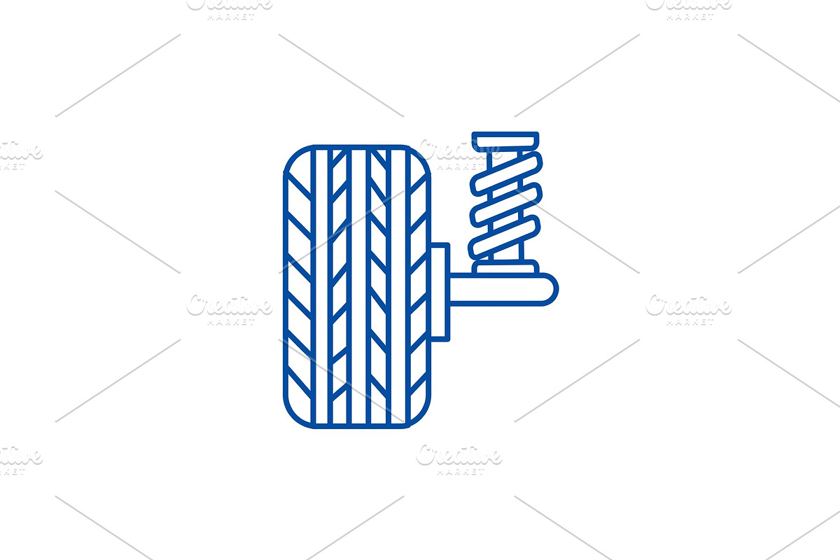 Suspension, car, auto line icon in Illustrations - product preview 8