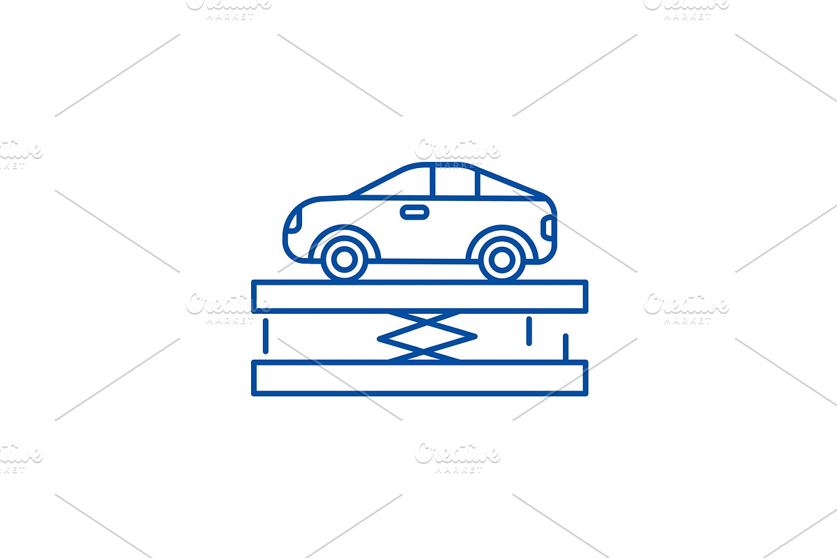 Suspension,car service line icon in Illustrations - product preview 8