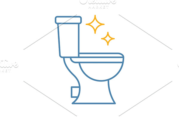 Toilet cleaning color icon