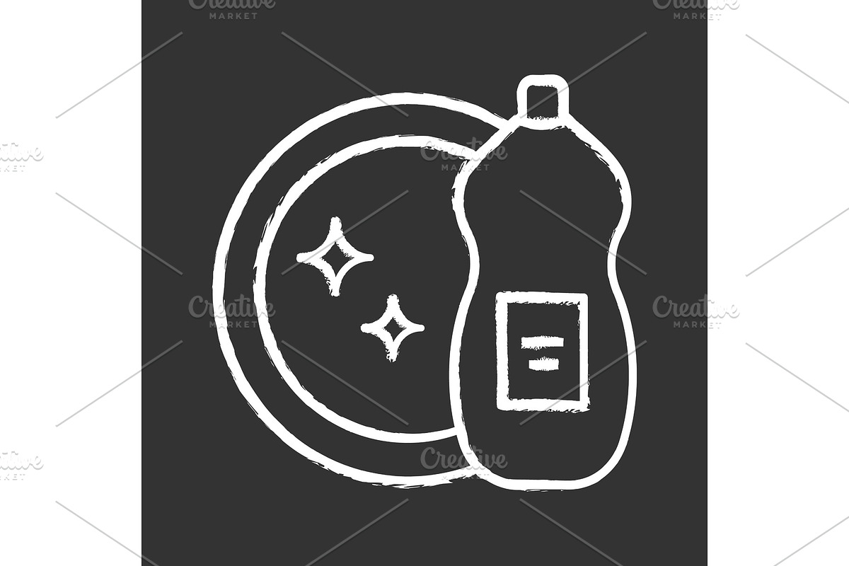 Dish washing liquid chalk icon in Icons - product preview 8