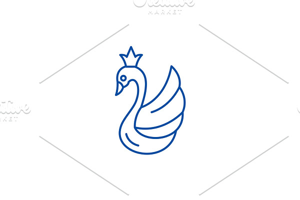 Swan line icon concept. Swan flat