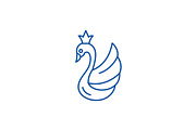 Swan line icon concept. Swan flat