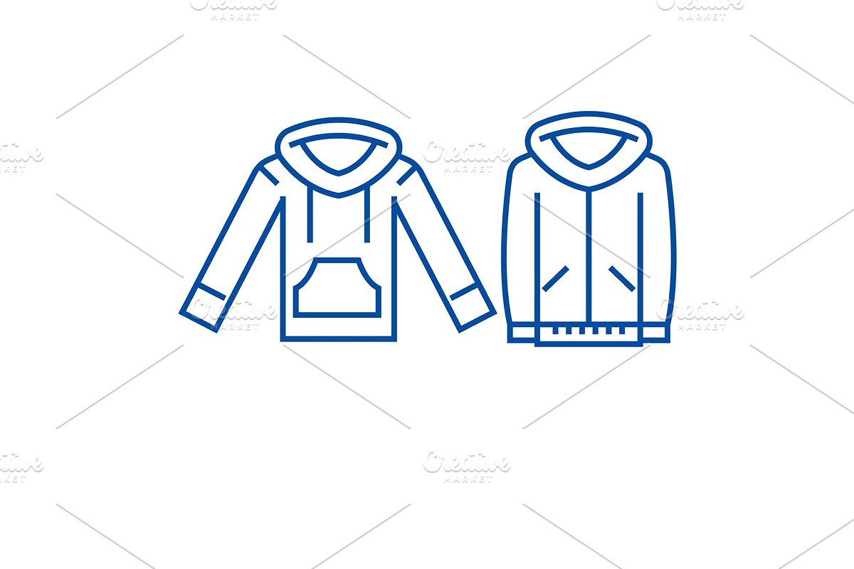 Sweatshirt hoodie line icon concept in Illustrations - product preview 8