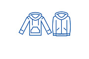Sweatshirt hoodie line icon concept