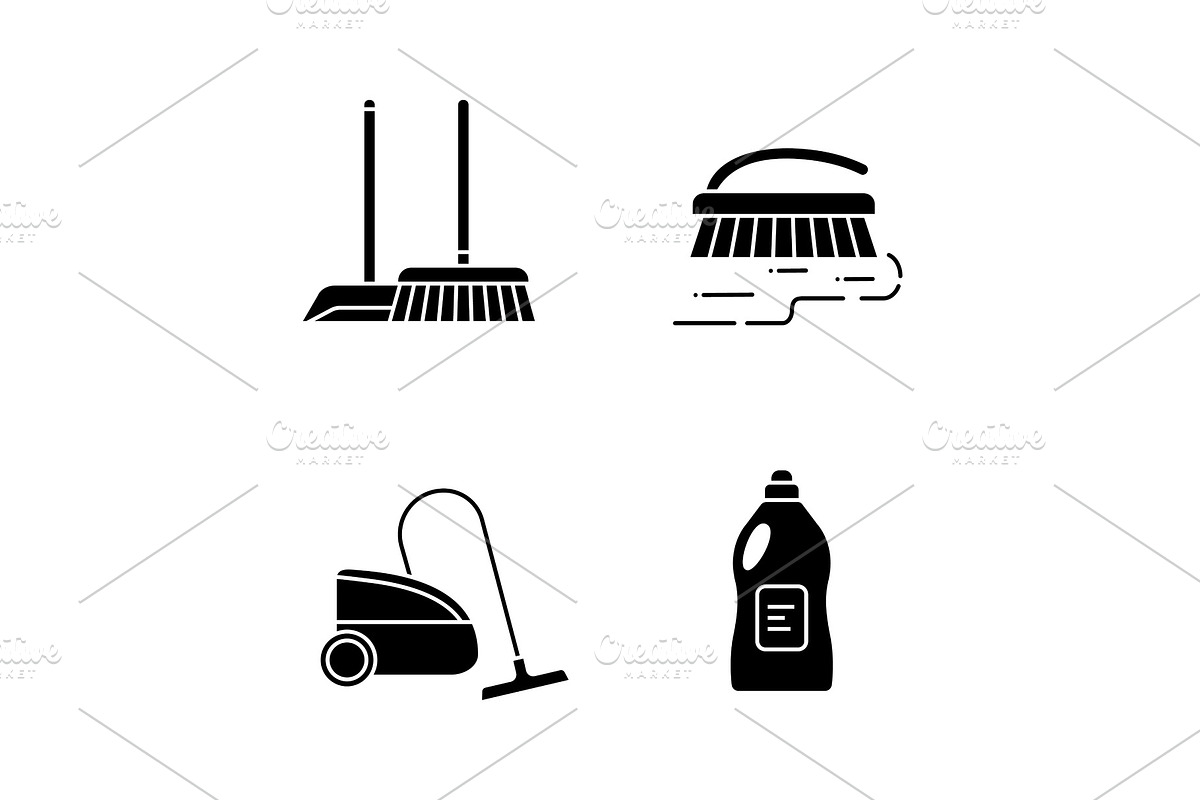 Cleaning service glyph icons set in Icons - product preview 8