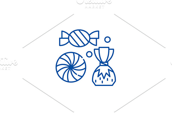 Sweet shop line icon concept. Sweet