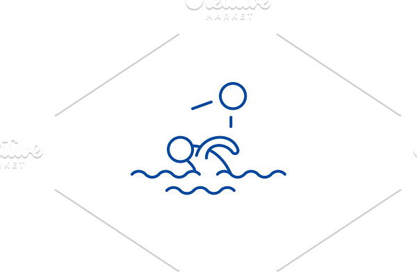 Swimming line icon concept. Swimming