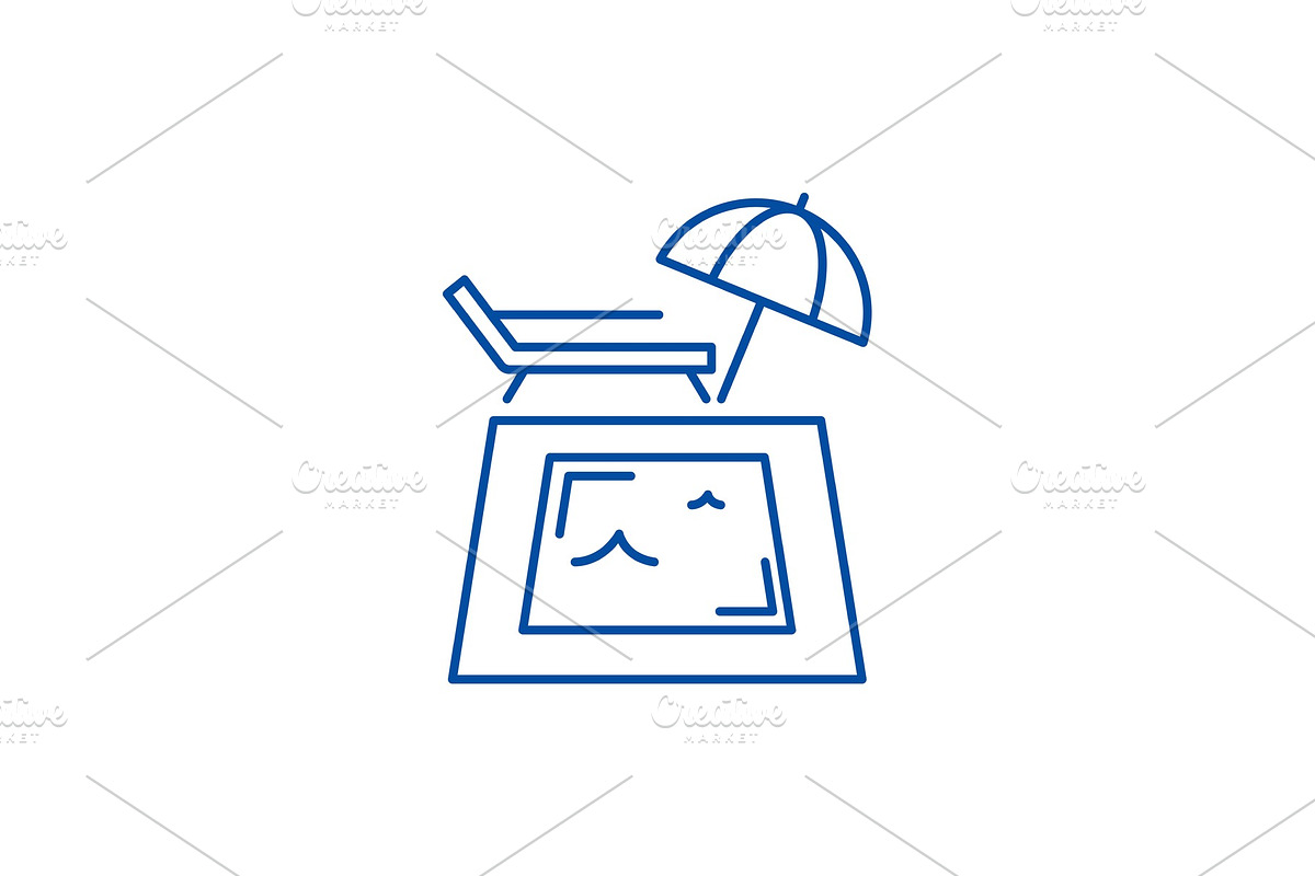 Swimming pool line icon concept in Illustrations - product preview 8