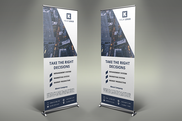 Corporate Roll Up Banners in Presentation Templates - product preview 1
