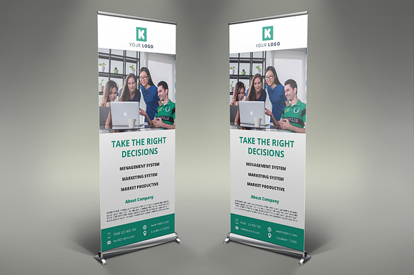 Corporate Roll Up Banners in Presentation Templates - product preview 2