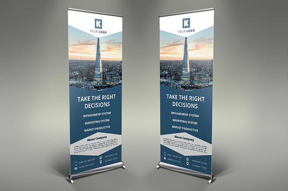 Corporate Roll Up Banners in Presentation Templates - product preview 3