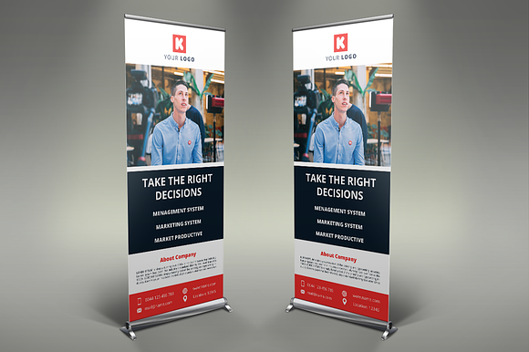 Corporate Roll Up Banners in Presentation Templates - product preview 4