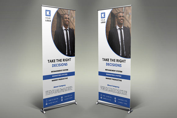 Corporate Roll Up Banners in Presentation Templates - product preview 5
