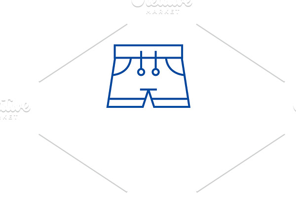 Swimming trunks line icon concept