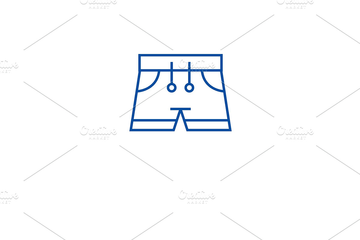 Swimming trunks line icon concept in Illustrations - product preview 8