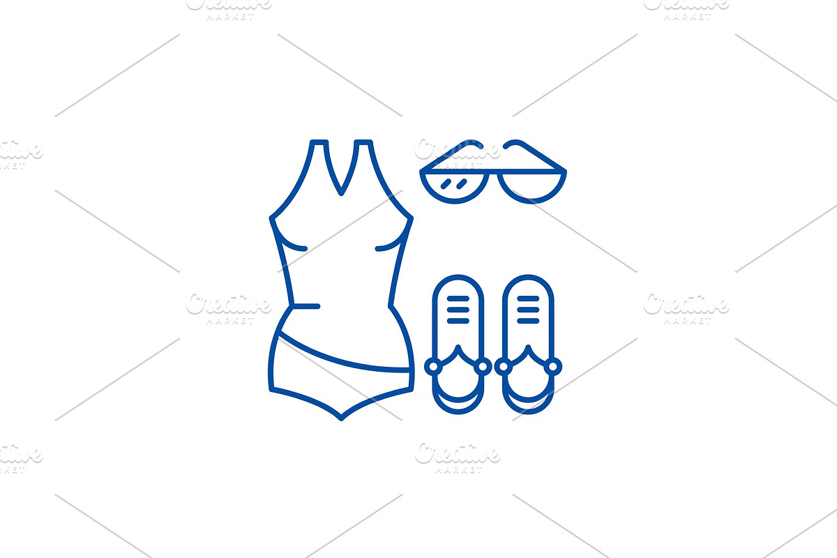 Swimwear line icon concept. Swimwear in Illustrations - product preview 8