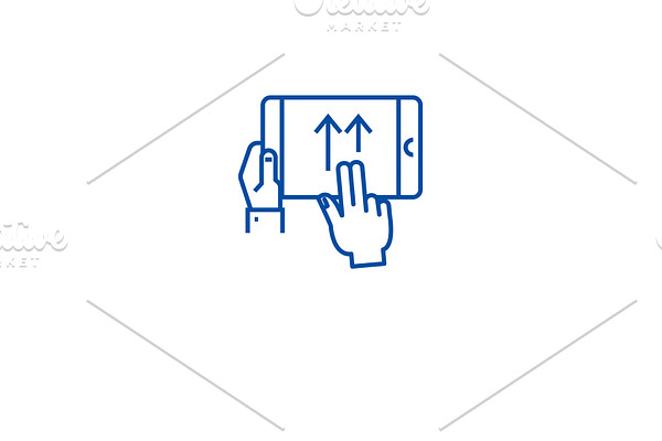 Swipe gesture line icon concept