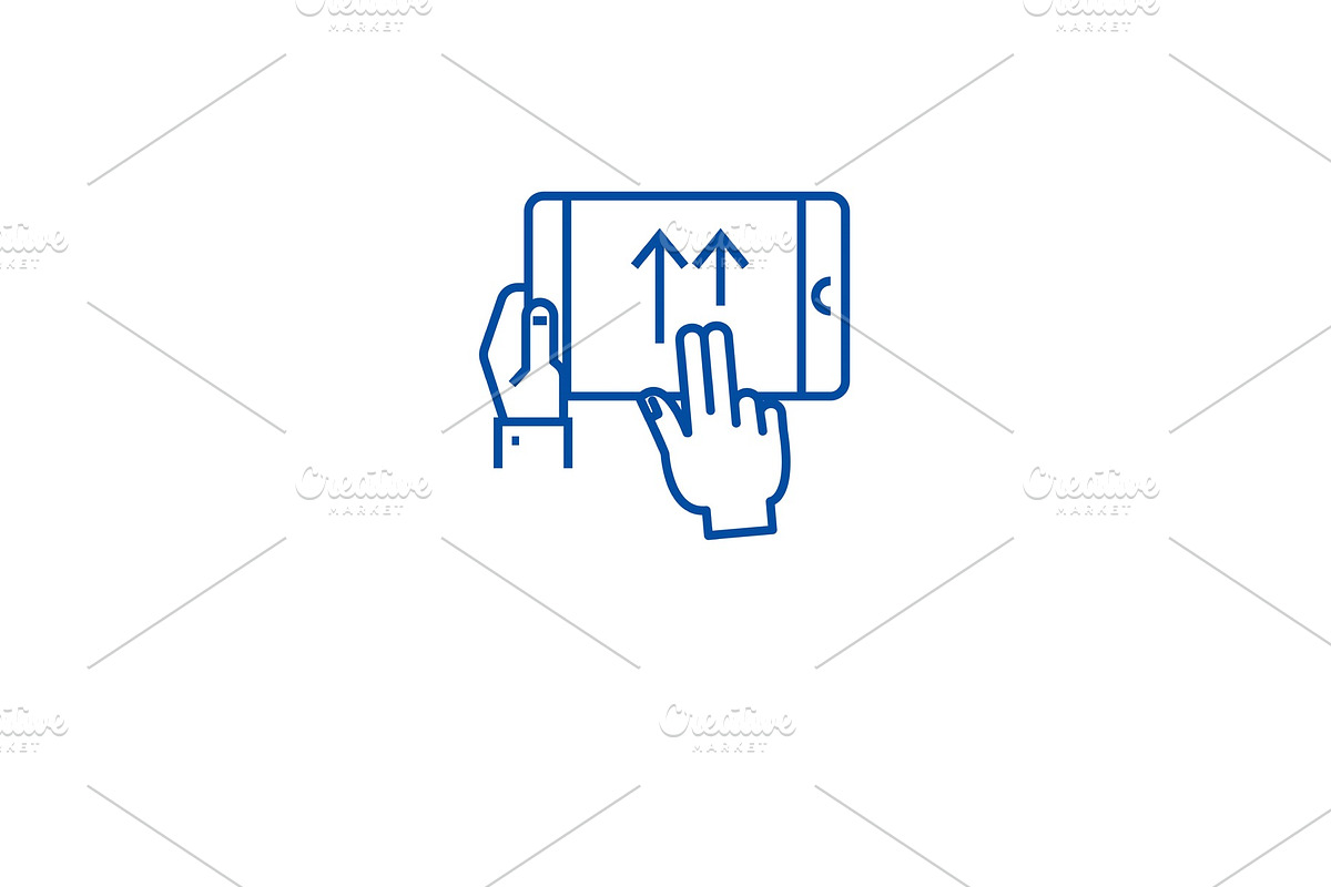 Swipe gesture line icon concept in Illustrations - product preview 8