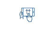 Swipe gesture line icon concept
