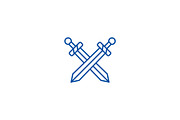Swords line icon concept. Swords