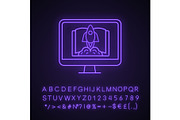 Start learning neon light icon