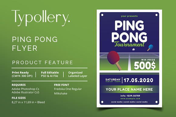 Ping Pong Flyer in Flyer Templates - product preview 3