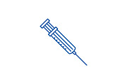 Syringe line icon concept. Syringe
