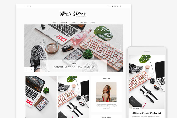Kloss - Unique Blogging Theme in WordPress Blog Themes - product preview 2