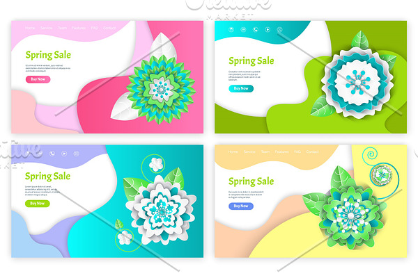 Spring Sale Web Pages with Text