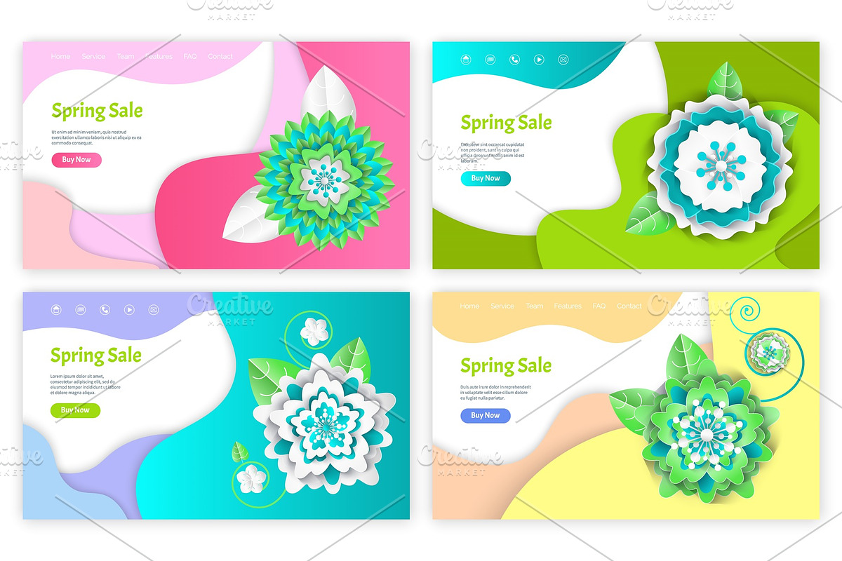 Spring Sale Web Pages with Text in Illustrations - product preview 8