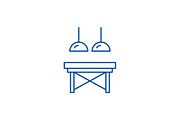Table in the living room line icon