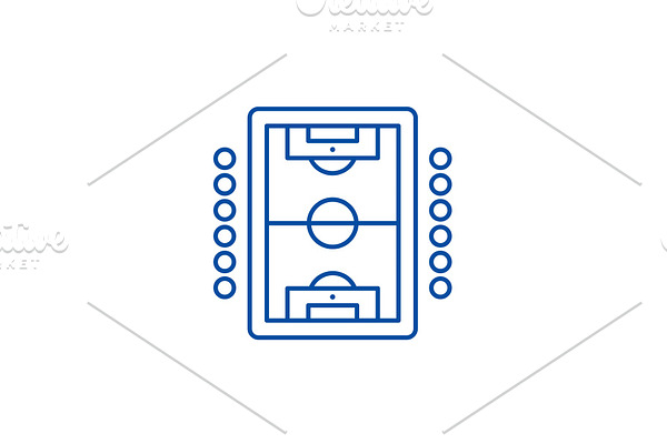 Table soccer play line icon concept