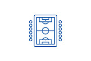 Table soccer play line icon concept