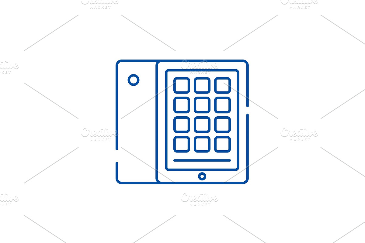 Tablet and case line icon concept in Illustrations - product preview 8