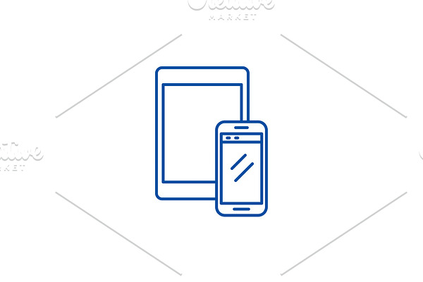 Tablet and smartphone line icon