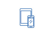 Tablet and smartphone line icon