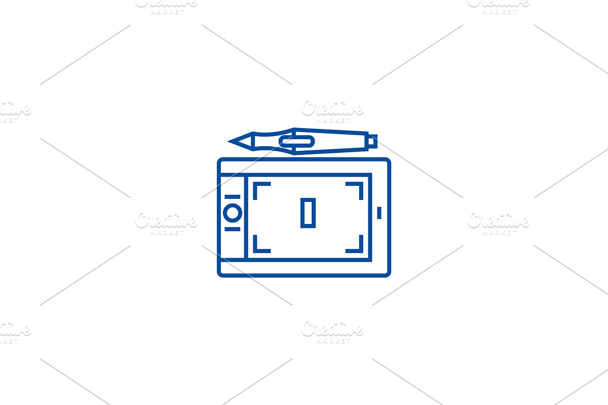 Tablet graphics line icon concept in Illustrations - product preview 8
