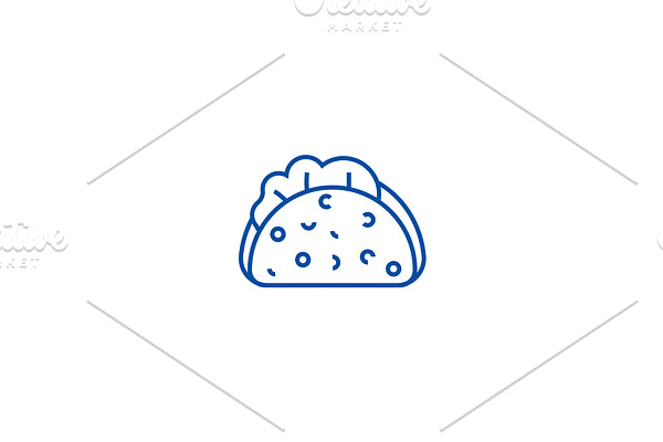 Taco line icon concept. Taco flat