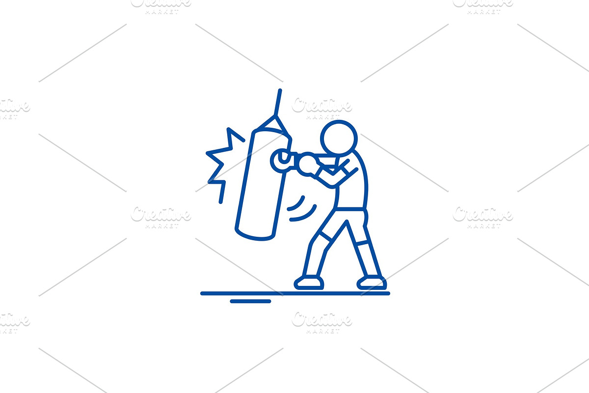 Taekwondo line icon concept in Illustrations - product preview 8