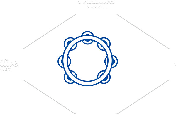Tambourine line icon concept