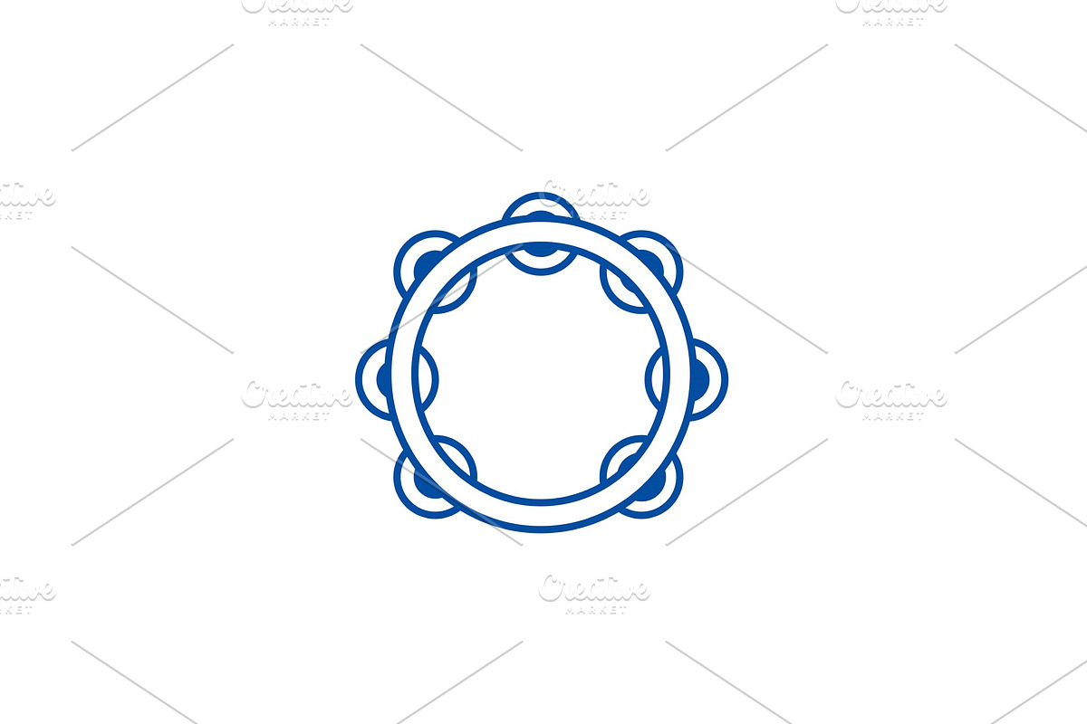 Tambourine line icon concept in Objects - product preview 8
