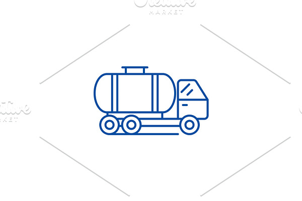 Tank car line icon concept. Tank car