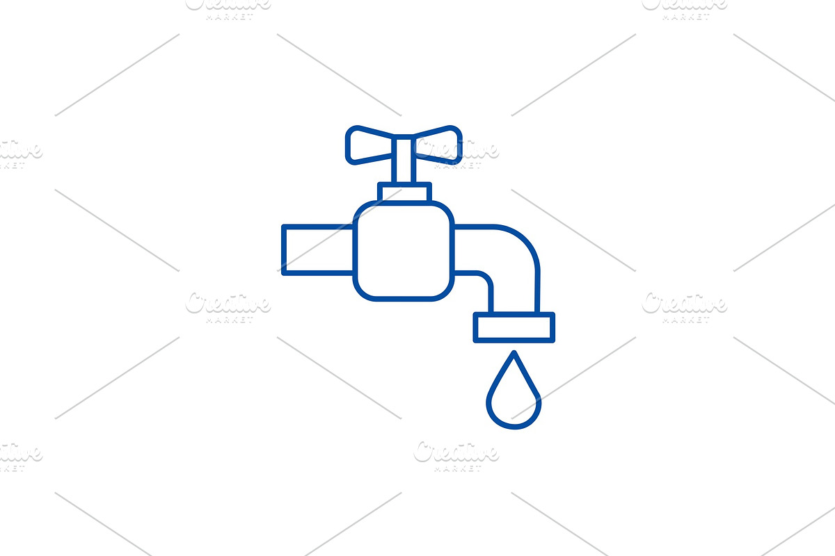 Tap water line icon concept. Tap in Illustrations - product preview 8