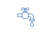 Tap water line icon concept. Tap