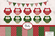 Christmas Owl Vectors & Patterns