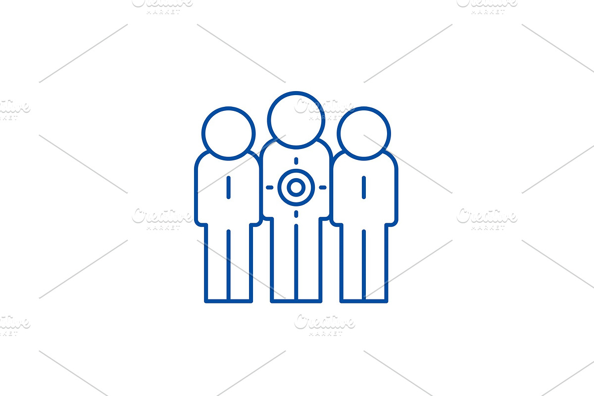Target audience line icon concept in Illustrations - product preview 8